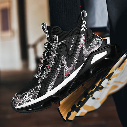 ♛𝔽𝕦𝕤𝕚𝕠𝕟 𝔽𝕠𝕔𝕦𝕤☢︎ᴄᴀꜱᴜᴀʟ ꜱɴᴇᴀᴋᴇʀ ♜ ✽𝟤𝟢𝟤𝟧✽春夏新款襪套透氣增高超彈力水墨風運動鞋   男女款  情侶款  CX37