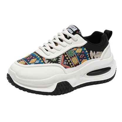 ♛𝔽𝕦𝕤𝕚𝕠𝕟 𝔽𝕠𝕔𝕦𝕤☢︎ᴄᴀꜱᴜᴀʟ ꜱɴᴇᴀᴋᴇʀ ♜✽𝟤𝟢𝟤𝟧✽ 春夏新款隱形增高民族圖騰風老爹鞋運動鞋 男女款 大🦶款 (39-48號)xf686
