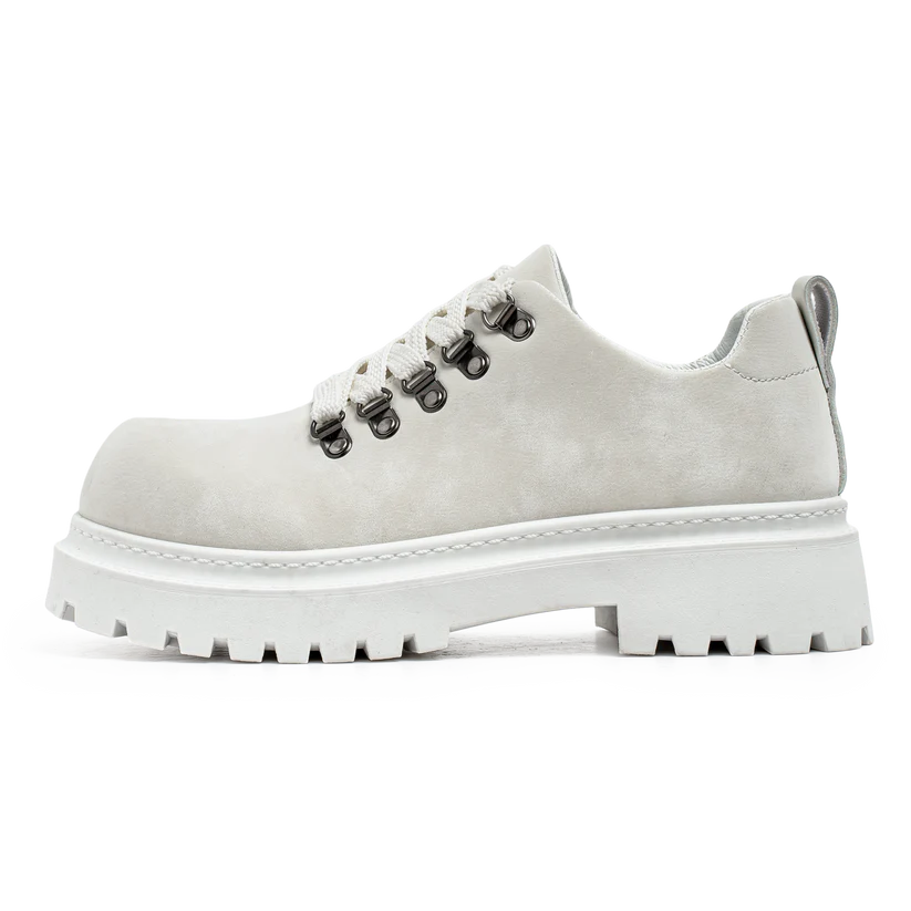 ♛𝔽𝕦𝕤𝕚𝕠𝕟 𝔽𝕠𝕔𝕦𝕤☢︎ᴄᴀꜱᴜᴀʟ ᴅʀᴇꜱꜱ ♜✽𝟤𝟢𝟤𝟧✽  春夏新款Monarch復古圓頭增高厚底皮鞋   中性男女款 ᴊᴅ𝟥𝟧