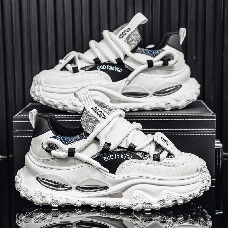 ♛𝔽𝕦𝕤𝕚𝕠𝕟 𝔽𝕠𝕔𝕦𝕤☢︎ᴄᴀꜱᴜᴀʟ ꜱɴᴇᴀᴋᴇʀ ♜ ✽𝟤𝟢𝟤𝟧✽秋冬新款運動氣墊隱形增高運動懶人鞋  男女款  情侶款 TX-801