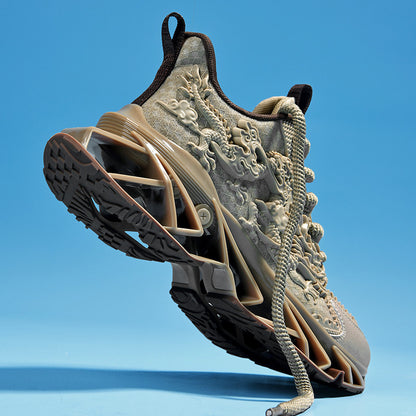 ♛𝔽𝕦𝕤𝕚𝕠𝕟 𝔽𝕠𝕔𝕦𝕤☢︎ᴄᴀꜱᴜᴀʟ ꜱɴᴇᴀᴋᴇʀ ♜ ✽𝟤𝟢𝟤𝟧✽春夏新款襪套透氣增高超彈力古風龍紋運動鞋   男女款  情侶款  CX23