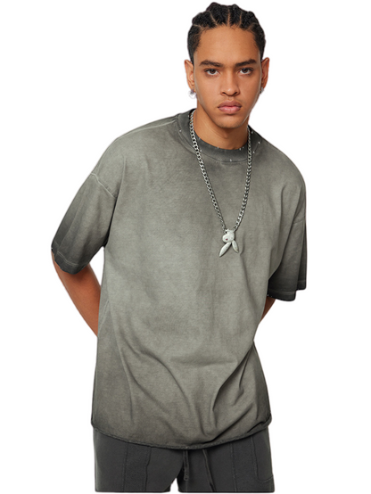 ▶𝔽𝕦𝕤𝕚𝕠𝕟 𝔽𝕠𝕔𝕦𝕤 ⌘𝓦𝓪𝓼𝓱𝓮𝓭 𝔀𝓲𝓷𝓭 ◀  2025夏季美式潮牌寬鬆大碼短袖水洗做舊巴家同款 TZ-04