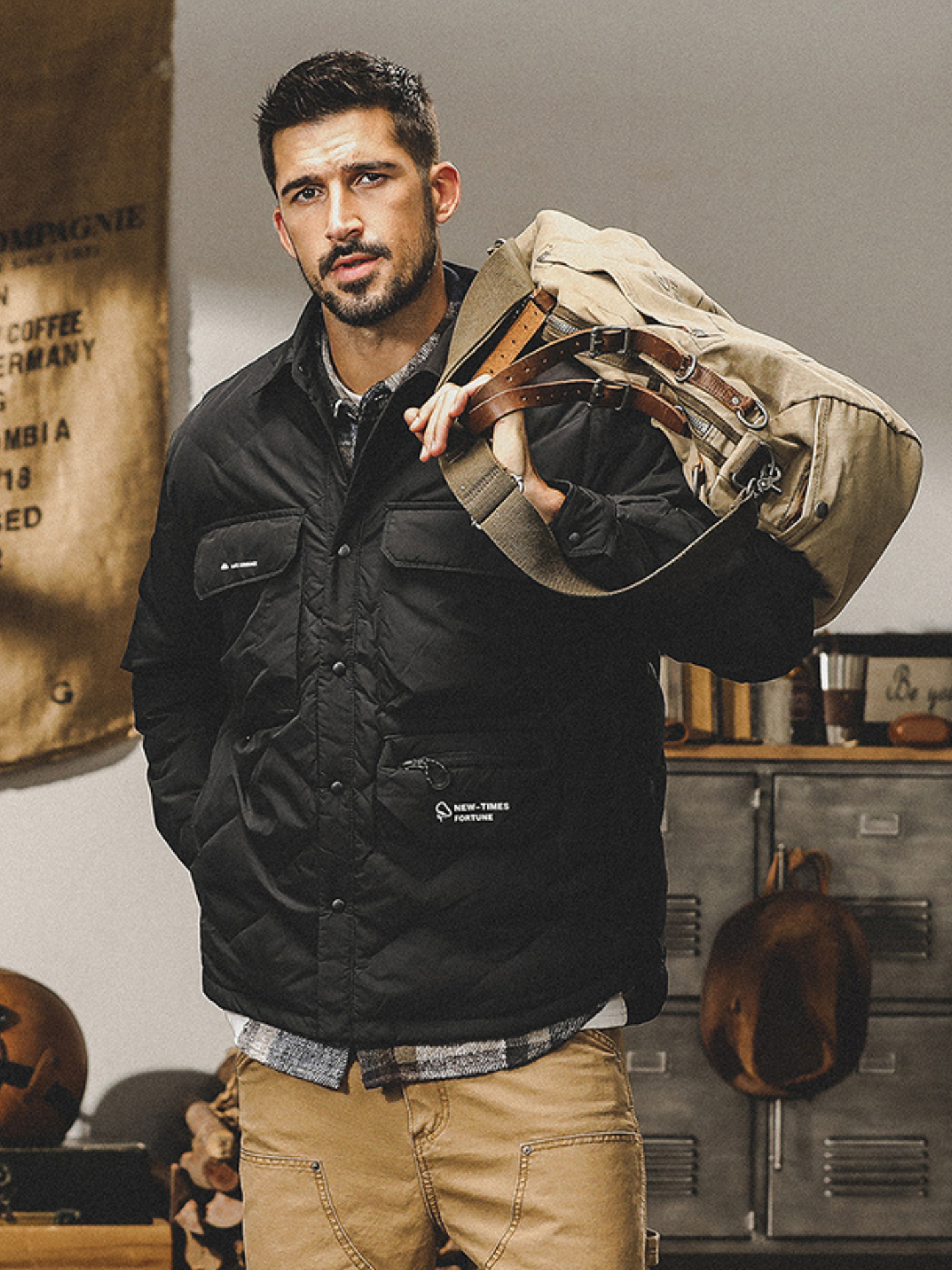 snɔoɟ uoı̣snɟ - 工裝羽絨襯衫外套秋冬款2025年新款戶外襯衣冬季輕薄羽絨服 FG-204