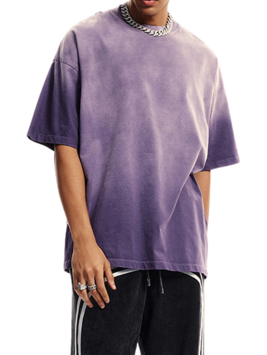 ▶𝔽𝕦𝕤𝕚𝕠𝕟 𝔽𝕠𝕔𝕦𝕤 ⌘𝓦𝓪𝓼𝓱𝓮𝓭 𝔀𝓲𝓷𝓭 ◀2025春夏潮牌ins新款纯棉水洗做舊短袖街頭巴家重磅半袖Ｔ恤 TZ-05