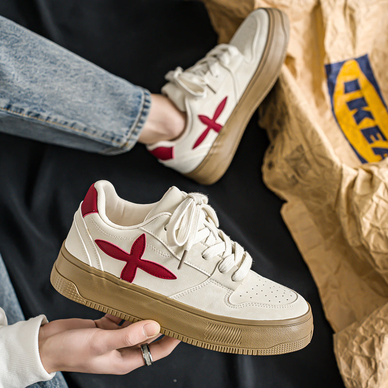 ♛𝔽𝕦𝕤𝕚𝕠𝕟 𝔽𝕠𝕔𝕦𝕤☢︎ꜱᴋᴀᴛᴇ ꜱʜᴏᴇꜱ ♜ ✽𝟤𝟢𝟤𝟧✽ 春夏新款時尚百搭橡膠底復古配色隱形增高十字板鞋 男女款 x𝟫𝟪𝟨
