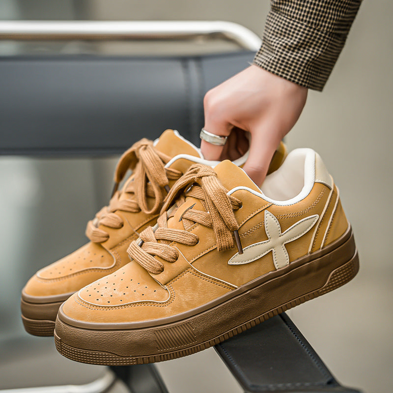 ♛𝔽𝕦𝕤𝕚𝕠𝕟 𝔽𝕠𝕔𝕦𝕤☢︎ꜱᴋᴀᴛᴇ ꜱʜᴏᴇꜱ ♜✽𝟤𝟢𝟤𝟧✽ 春夏新款時尚百搭橡膠底復古配色隱形增高十字板鞋 男女款  x𝟫𝟪𝟨