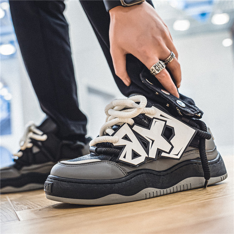 ♛𝔽𝕦𝕤𝕚𝕠𝕟 𝔽𝕠𝕔𝕦𝕤☢︎ꜱᴋᴀᴛᴇ ꜱʜᴏᴇꜱ  ♜✽𝟤𝟢𝟤𝟧✽ 春夏新款經典嘻哈大膽前衛板鞋 男女款  大🦶款 (39-45號)  C02