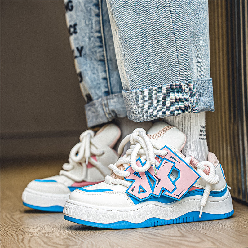 ♛𝔽𝕦𝕤𝕚𝕠𝕟 𝔽𝕠𝕔𝕦𝕤☢︎ꜱᴋᴀᴛᴇ ꜱʜᴏᴇꜱ  ♜✽𝟤𝟢𝟤𝟧✽ 春夏新款經典嘻哈大膽前衛板鞋 男女款  大🦶款 (39-45號)  C02