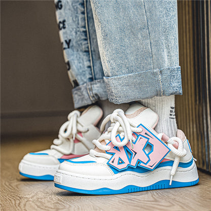 ♛𝔽𝕦𝕤𝕚𝕠𝕟 𝔽𝕠𝕔𝕦𝕤☢︎ꜱᴋᴀᴛᴇ ꜱʜᴏᴇꜱ  ♜✽𝟤𝟢𝟤𝟧✽ 春夏新款經典嘻哈大膽前衛板鞋 男女款  大🦶款 (39-45號)  C02