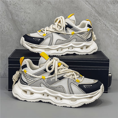 ♛𝔽𝕦𝕤𝕚𝕠𝕟 𝔽𝕠𝕔𝕦𝕤☢︎ᴄᴀꜱᴜᴀʟ ꜱɴᴇᴀᴋᴇʀ ♜ ✽𝟤𝟢𝟤𝟧✽春夏新款透氣增高機能科幻運動鞋   男女款  情侶款  Q96