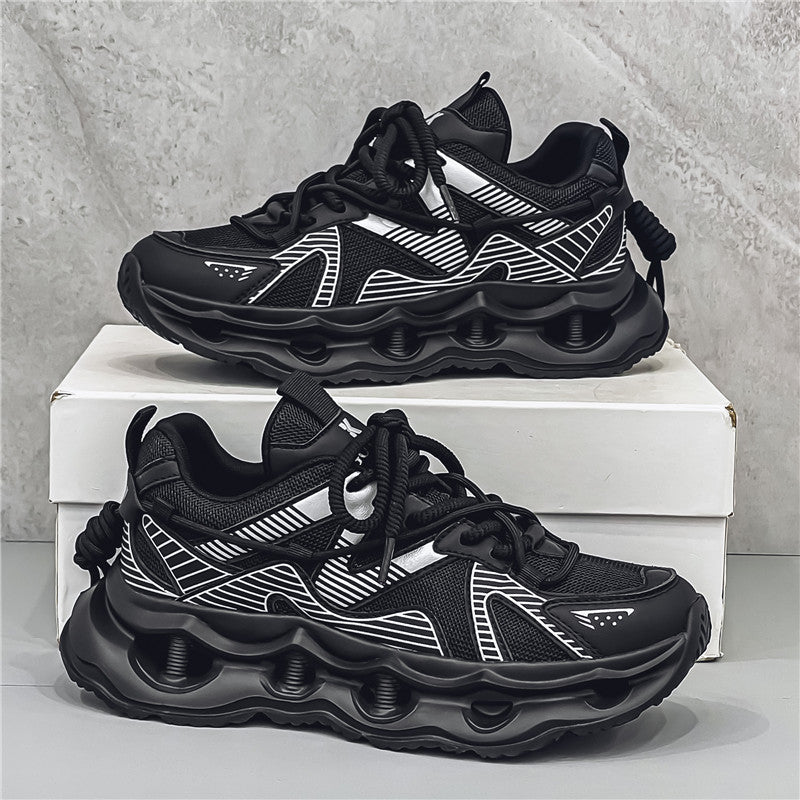 ♛𝔽𝕦𝕤𝕚𝕠𝕟 𝔽𝕠𝕔𝕦𝕤☢︎ᴄᴀꜱᴜᴀʟ ꜱɴᴇᴀᴋᴇʀ ♜ ✽𝟤𝟢𝟤𝟧✽春夏新款透氣增高機能科幻運動鞋   男女款  情侶款  Q96