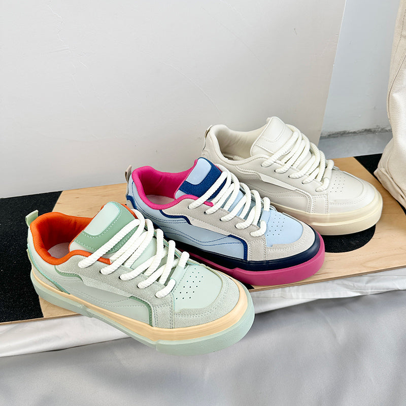 ♛𝔽𝕦𝕤𝕚𝕠𝕟 𝔽𝕠𝕔𝕦𝕤☢︎ꜱᴋᴀᴛᴇ ꜱʜᴏᴇꜱ ♜✽𝟤𝟢𝟤𝟧✽ 春夏新款陽光繽紛復古側裙板鞋 男女情侶款(35-44號) xɴ𝟨𝟪