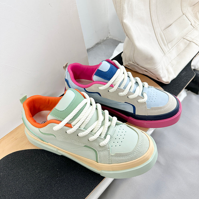 ♛𝔽𝕦𝕤𝕚𝕠𝕟 𝔽𝕠𝕔𝕦𝕤☢︎ꜱᴋᴀᴛᴇ ꜱʜᴏᴇꜱ ♜✽✽𝟤𝟢𝟤𝟧✽ 春夏新款陽光繽紛復古側裙板鞋 男女情侶款(35-44號)  xɴ𝟨𝟪