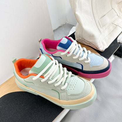 ♛𝔽𝕦𝕤𝕚𝕠𝕟 𝔽𝕠𝕔𝕦𝕤☢︎ꜱᴋᴀᴛᴇ ꜱʜᴏᴇꜱ ♜✽✽𝟤𝟢𝟤𝟧✽ 春夏新款陽光繽紛復古側裙板鞋 男女情侶款(35-44號)  xɴ𝟨𝟪