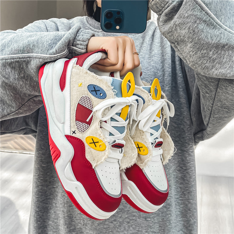 ♛𝔽𝕦𝕤𝕚𝕠𝕟 𝔽𝕠𝕔𝕦𝕤☢︎ꜱᴋᴀᴛᴇ ꜱʜᴏᴇꜱ ♜✽𝟤𝟢𝟤𝟧✽春夏新款復古街頭風包覆感十足運動板鞋   男女款 大🦶款 (39-45號)  L33