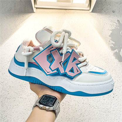 ♛𝔽𝕦𝕤𝕚𝕠𝕟 𝔽𝕠𝕔𝕦𝕤☢︎ꜱᴋᴀᴛᴇ ꜱʜᴏᴇꜱ  ♜✽𝟤𝟢𝟤𝟧✽ 春夏新款經典嘻哈大膽前衛板鞋 男女款  大🦶款 (39-45號)  C02