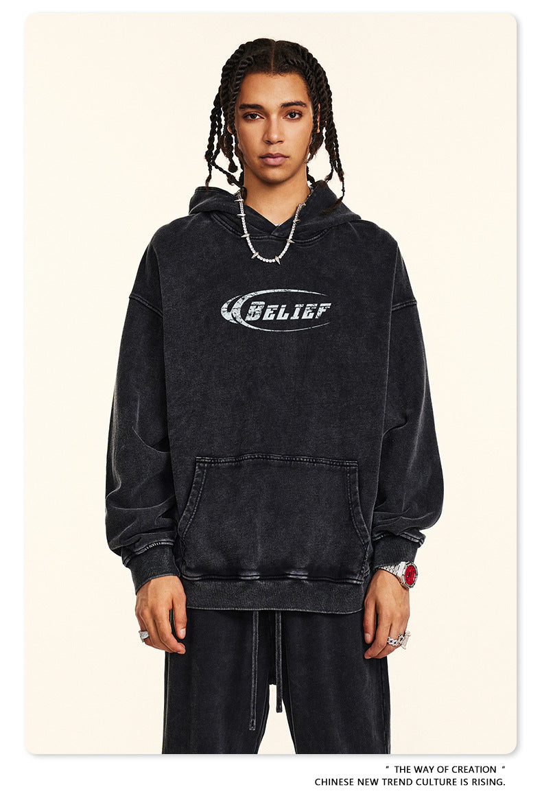 ♛𝔽𝕦𝕤𝕚𝕠𝕟 𝔽𝕠𝕔𝕦𝕤 ♛2025秋冬高磅復古水洗印花帽T 5-88