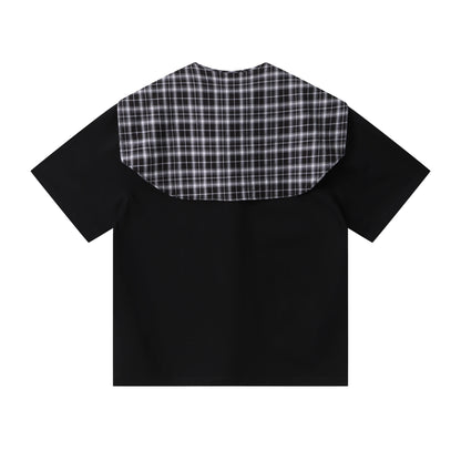 𝕃oose 𝔽it ☞𝟤𝟢𝟤𝟧 ☜美式復古披肩假兩件T袖上衣Z-9