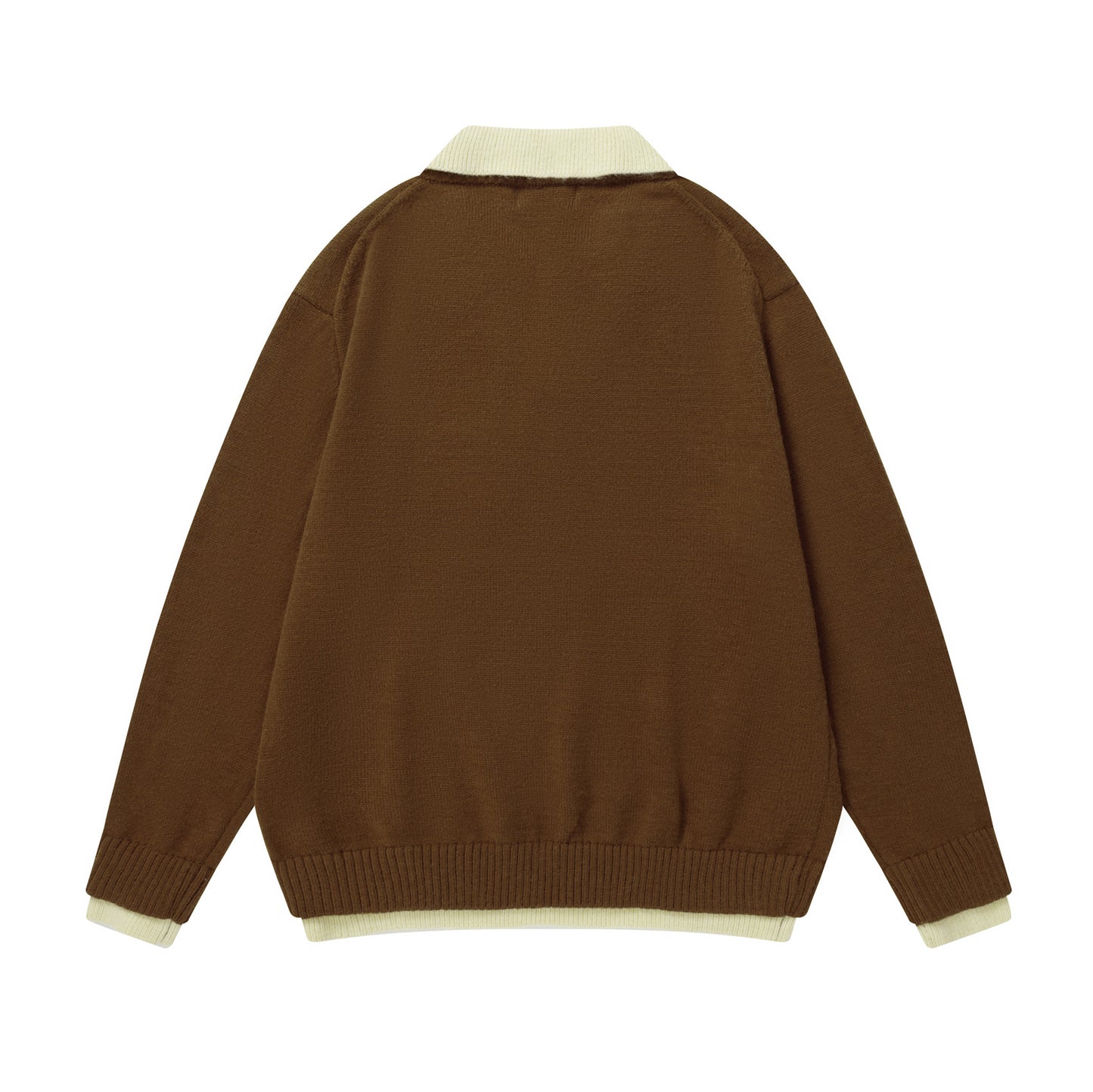 ⓀⓃⒾⓉ𒉽2025秋冬復古撞色慵懶小熊翻領針織 M-16