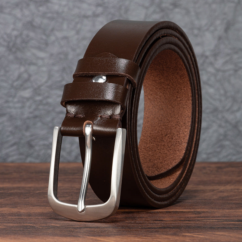 𝗕𝗘𝗟𝗧 復古男款不銹鋼扣簡約純牛皮休閒腰帶16