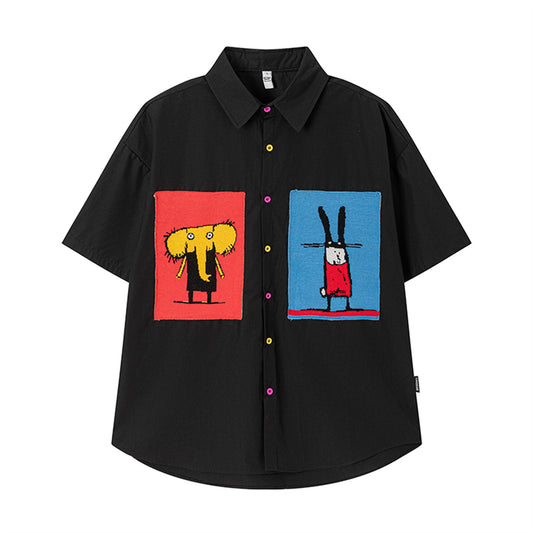 𝔼mbro 𝕊hirt𒉽 日式復古口袋針織翻領條紋襯衫 SA-6B