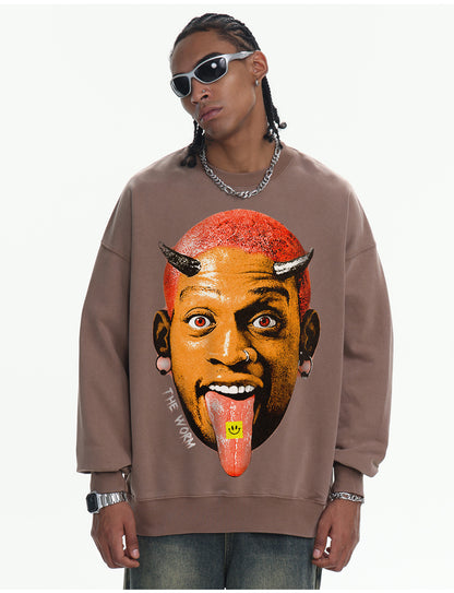 ♛𝔽𝕦𝕤𝕚𝕠𝕟 𝔽𝕠𝕔𝕦𝕤 ♛410G重磅水洗美式復古運動風圓領厚T  GH-43