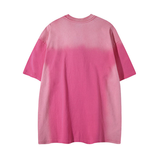 𝕃oose 𝔽it ☞𝟤𝟢𝟤𝟧 ☜美式復古渲染系列噴繪印花男女中性 T-Shirt寬版上衣R-50