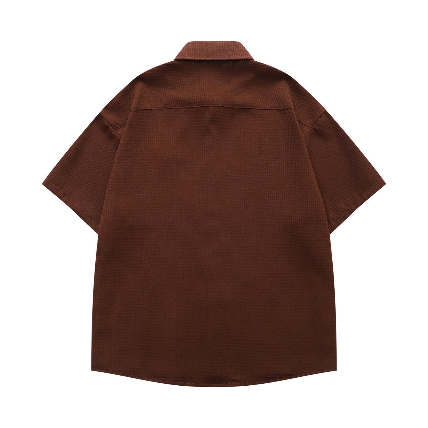 𝔼mbro 𝕊hirt𒉽日式復古兔子刺繡華夫格百搭寬鬆襯衫YD-01