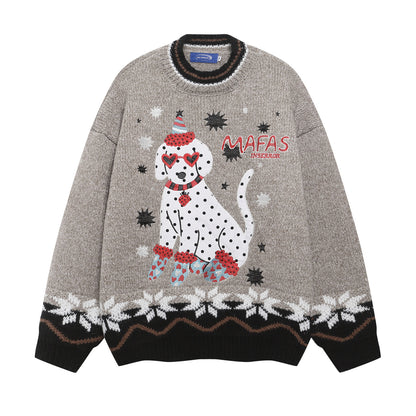 ⓀⓃⒾⓉ𒉽2025秋冬可愛小狗風格圓領針織 K-65