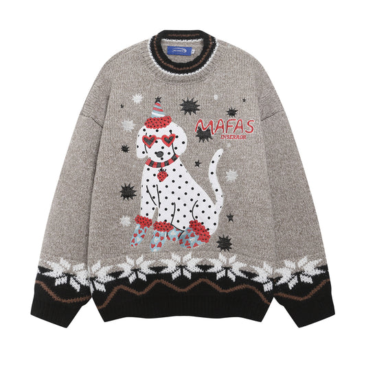 ⓀⓃⒾⓉ𒉽2025秋冬可愛小狗風格圓領針織 K-65