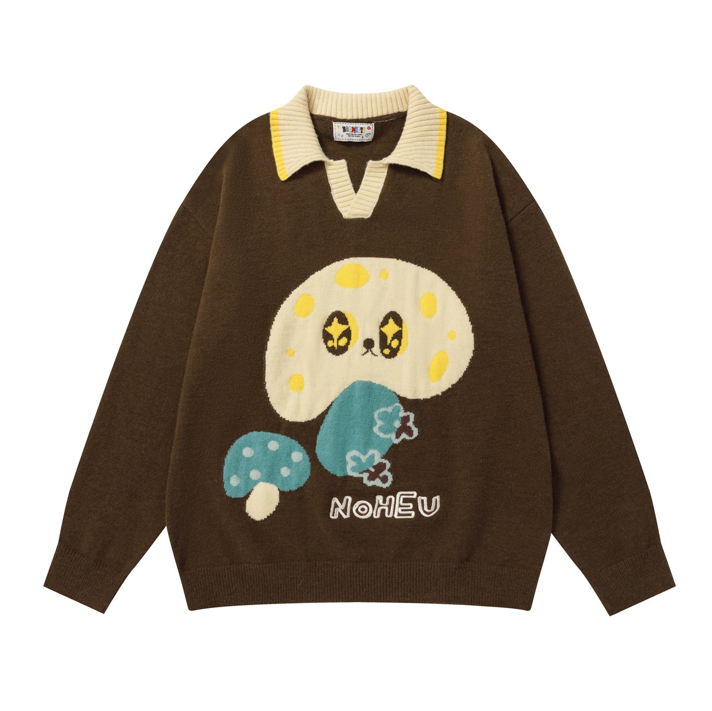 ⓀⓃⒾⓉ𒉽2025秋冬復古撞色慵懶蘑菇針織 M-15