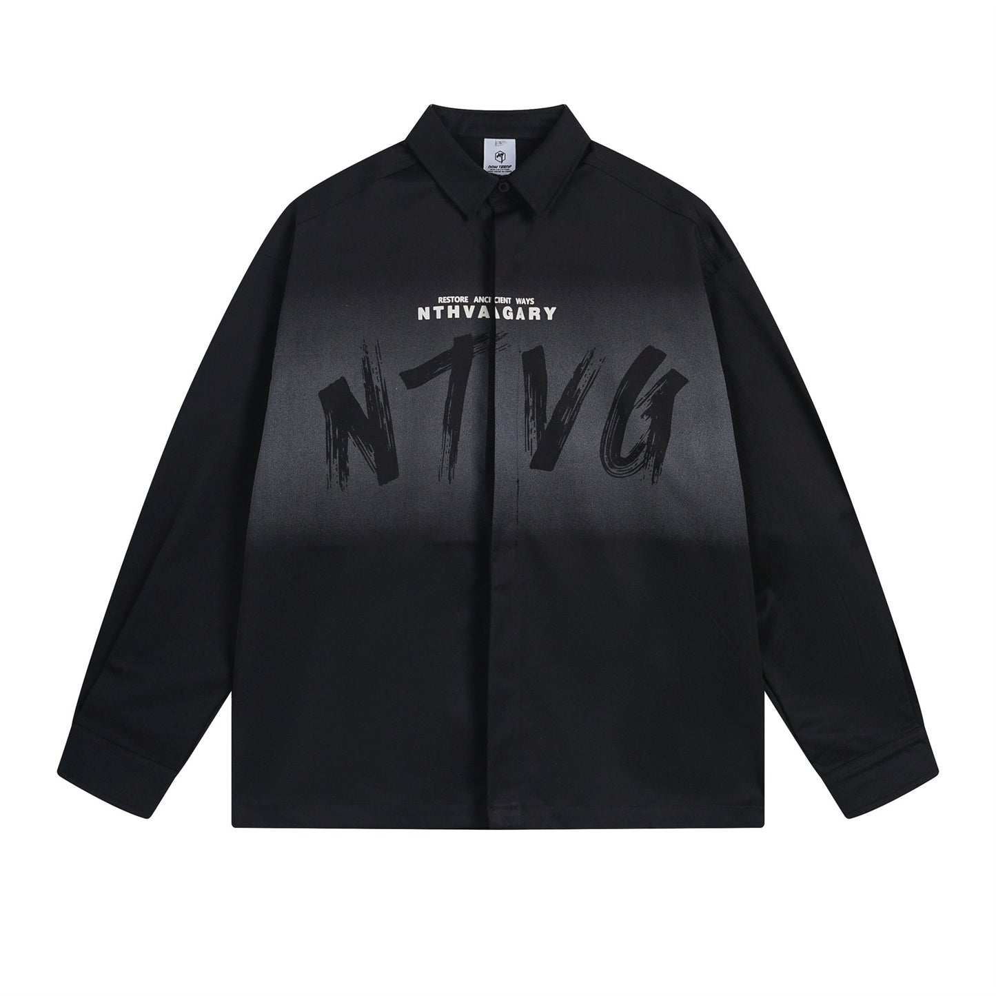 𝔼mbro 𝕊hirt𒉽秋冬長袖復古印花寬鬆襯衫NT-93