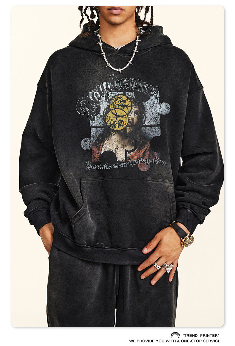 ♛𝔽𝕦𝕤𝕚𝕠𝕟 𝔽𝕠𝕔𝕦𝕤 ♛2025秋冬高磅復古水洗印花帽T B-68