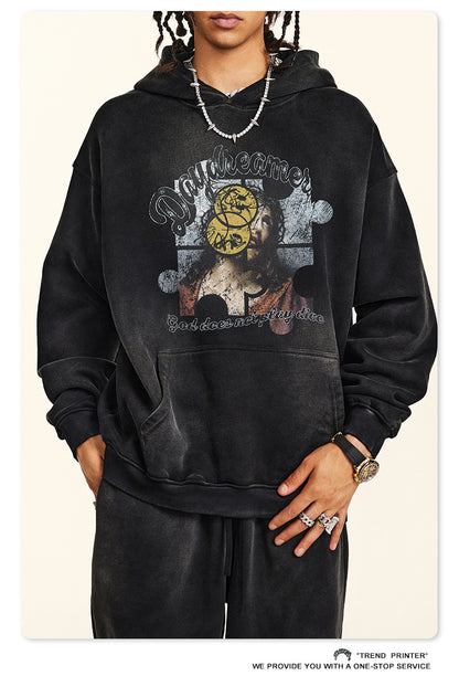 ♛𝔽𝕦𝕤𝕚𝕠𝕟 𝔽𝕠𝕔𝕦𝕤 ♛2025秋冬高磅復古水洗印花帽T B-68