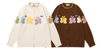 ⓀⓃⒾⓉ𒉽2025秋冬蝴蝶圖案百搭針織外套 Y-08