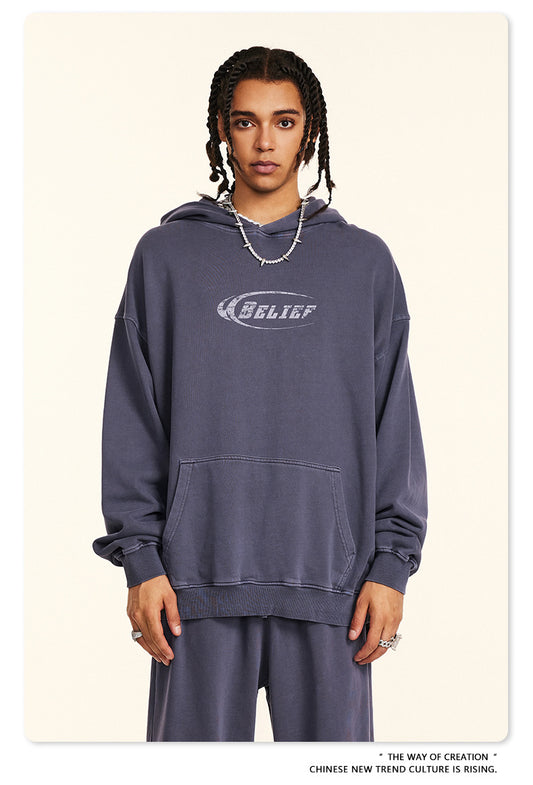 ♛𝔽𝕦𝕤𝕚𝕠𝕟 𝔽𝕠𝕔𝕦𝕤 ♛2025秋冬高磅復古水洗印花帽T 5-88