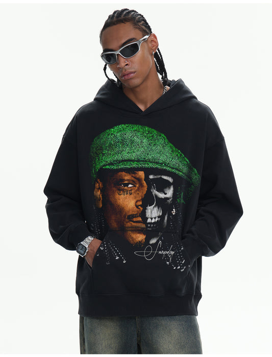 ♛𝔽𝕦𝕤𝕚𝕠𝕟 𝔽𝕠𝕔𝕦𝕤 ♛410G重磅水洗美式復古連帽大學T  FZ-77