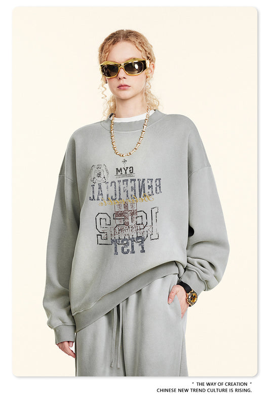 ♛𝔽𝕦𝕤𝕚𝕠𝕟 𝔽𝕠𝕔𝕦𝕤 ♛2025秋冬高磅復古水洗印花帽T B-50