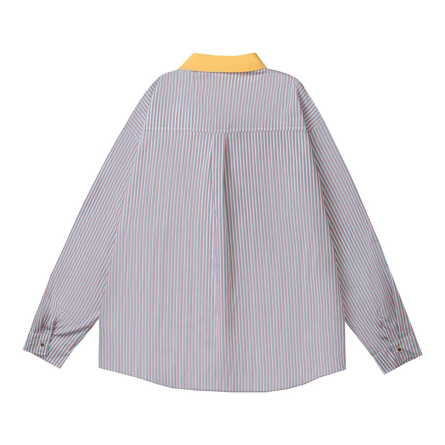 𝔼mbro 𝕊hirt𒉽2025秋冬卡通貼布繡拼接寬鬆襯衫C-27