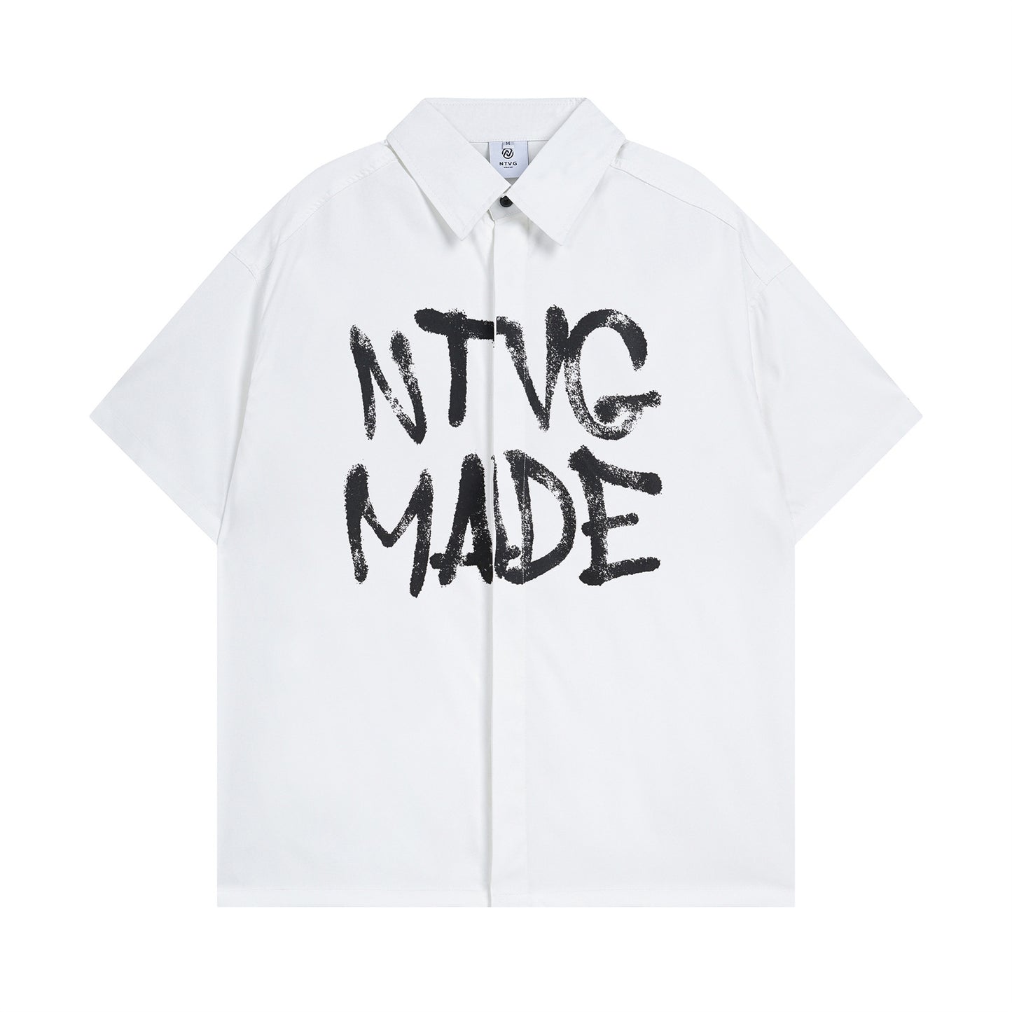 𝕃oose 𝔽it ☞𝟤𝟢𝟤𝟧 ☜春夏新款美式復古字母印花百搭寬鬆休閒襯衫  ɴᴛ𝟢𝟦 (白色)