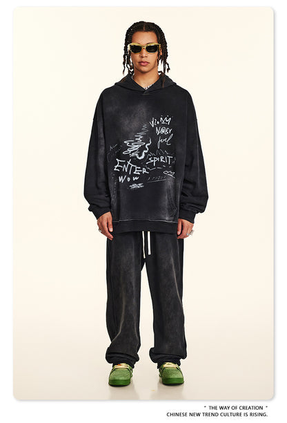 ♛𝔽𝕦𝕤𝕚𝕠𝕟 𝔽𝕠𝕔𝕦𝕤 ♛2025秋冬高磅復古水洗印花帽T 572