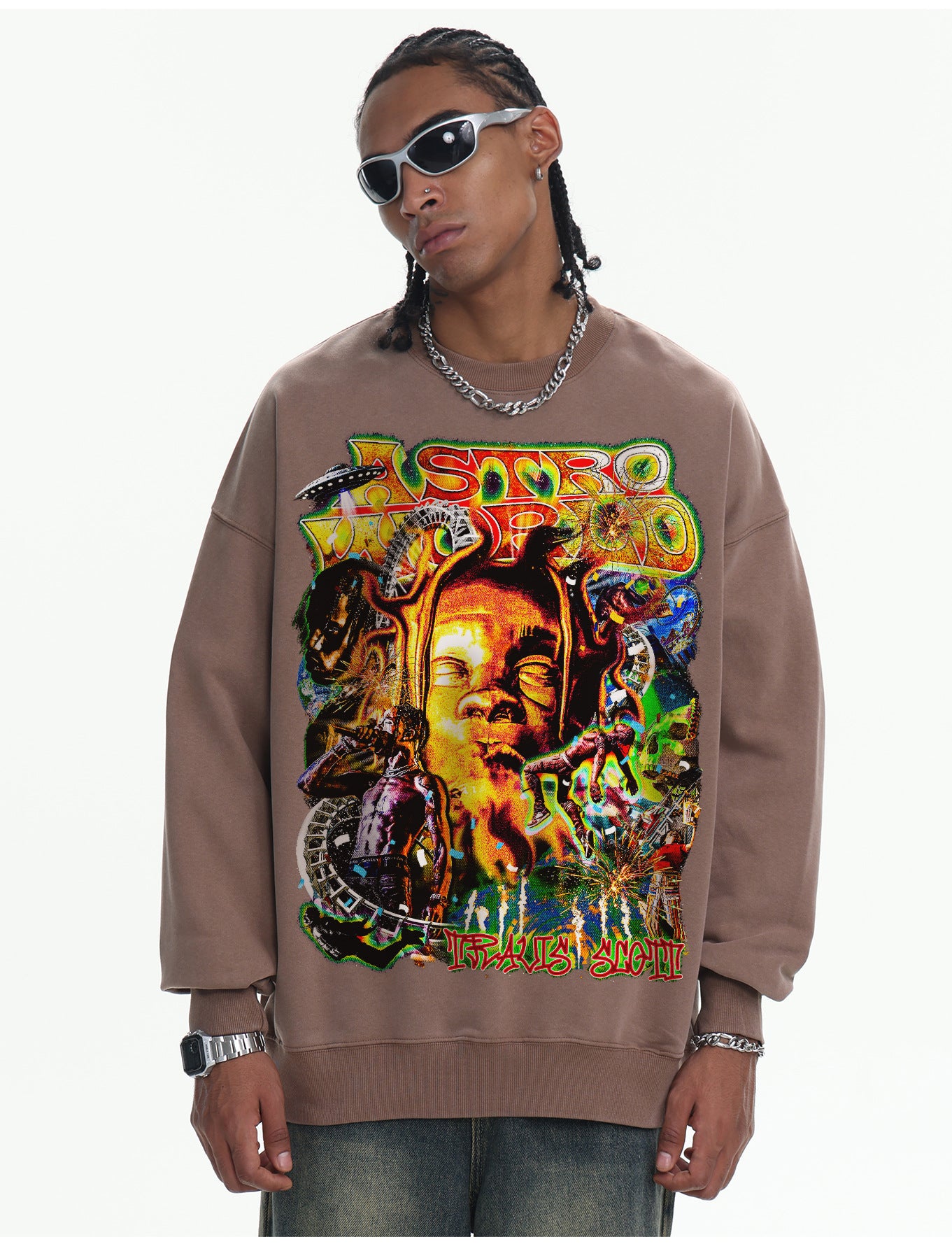 ♛𝔽𝕦𝕤𝕚𝕠𝕟 𝔽𝕠𝕔𝕦𝕤 ♛410G重磅水洗美式復古圓領厚T  GH-67