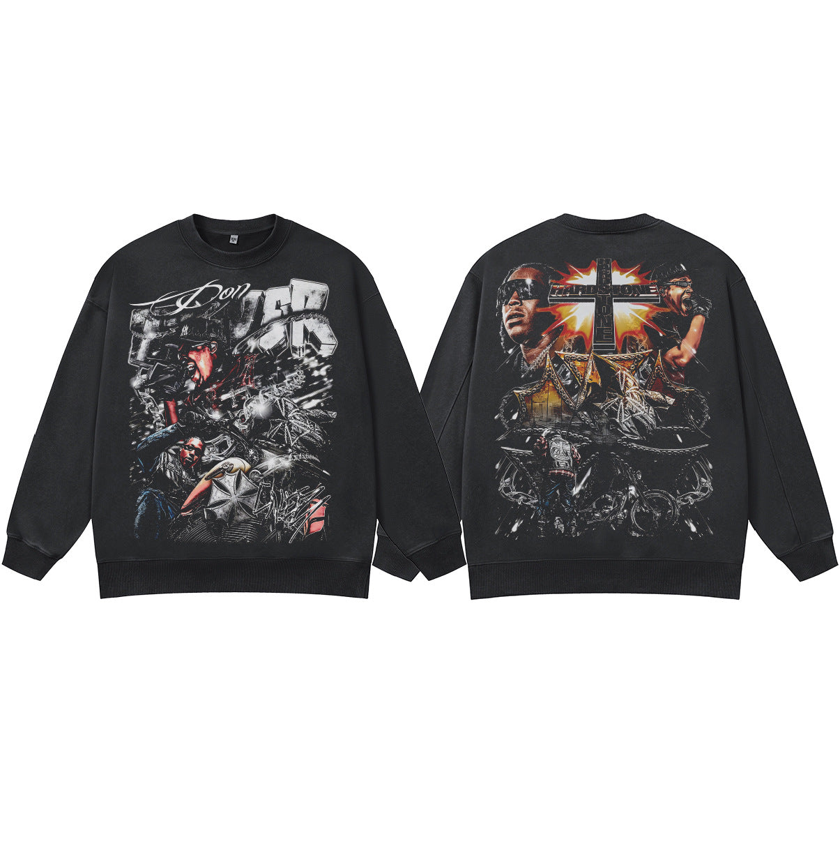 ♛𝔽𝕦𝕤𝕚𝕠𝕟 𝔽𝕠𝕔𝕦𝕤 ♛410G重磅水洗美式復古圓領厚T  GH-55