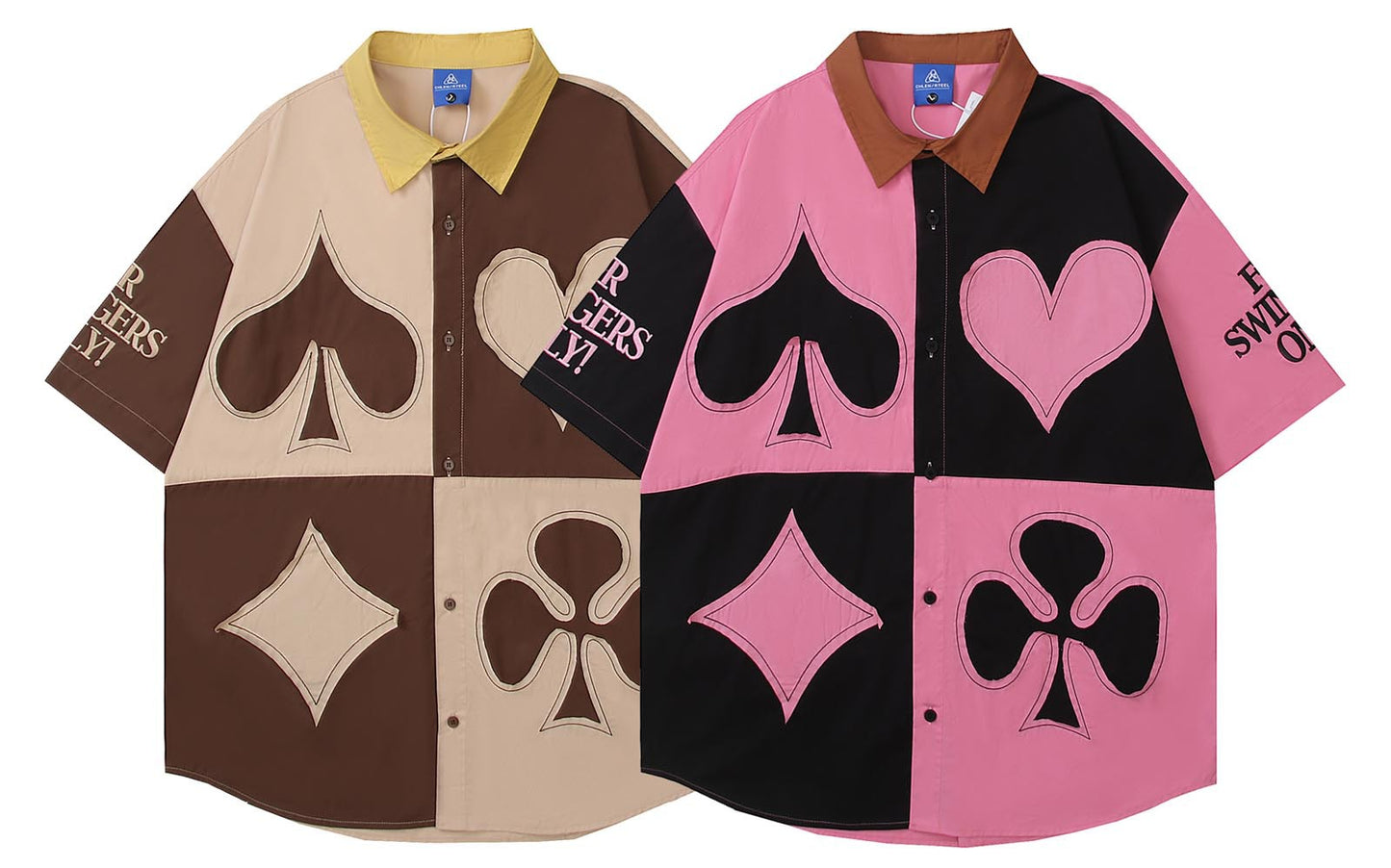 𝕃oose 𝔽it ☞𝟤𝟢𝟤𝟧 ☜美式復古拼色設計感短袖襯衫 CH-59