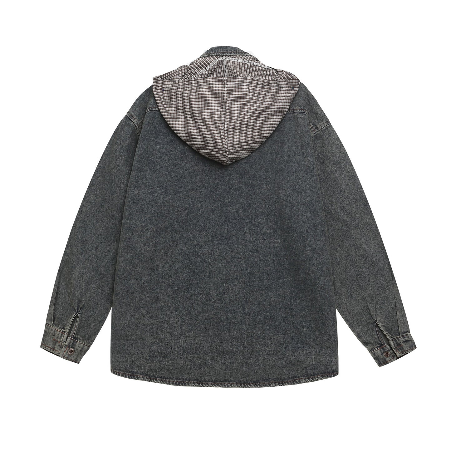 𝔼mbro 𝕊hirt𒉽2025秋冬復古連帽牛仔刺繡襯衫外套IN-26