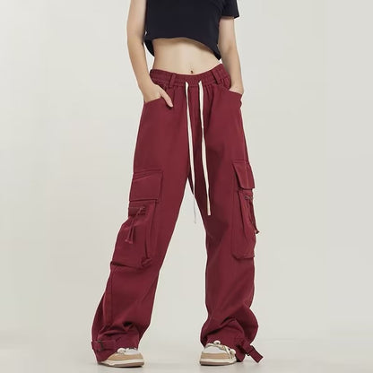 𖥟 𝔽𝕦𝕤𝕚𝕠𝕟 𝔽𝕠𝕔𝕦𝕤 ▓ 𝖜𝖔𝖗𝖐 𝖈𝖑𝖔𝖙𝖍𝖊𝖘 𖢘工裝褲男女夏季新款高街ins潮牌寬鬆多口袋休閒褲時尚痞帥直筒褲 D-13