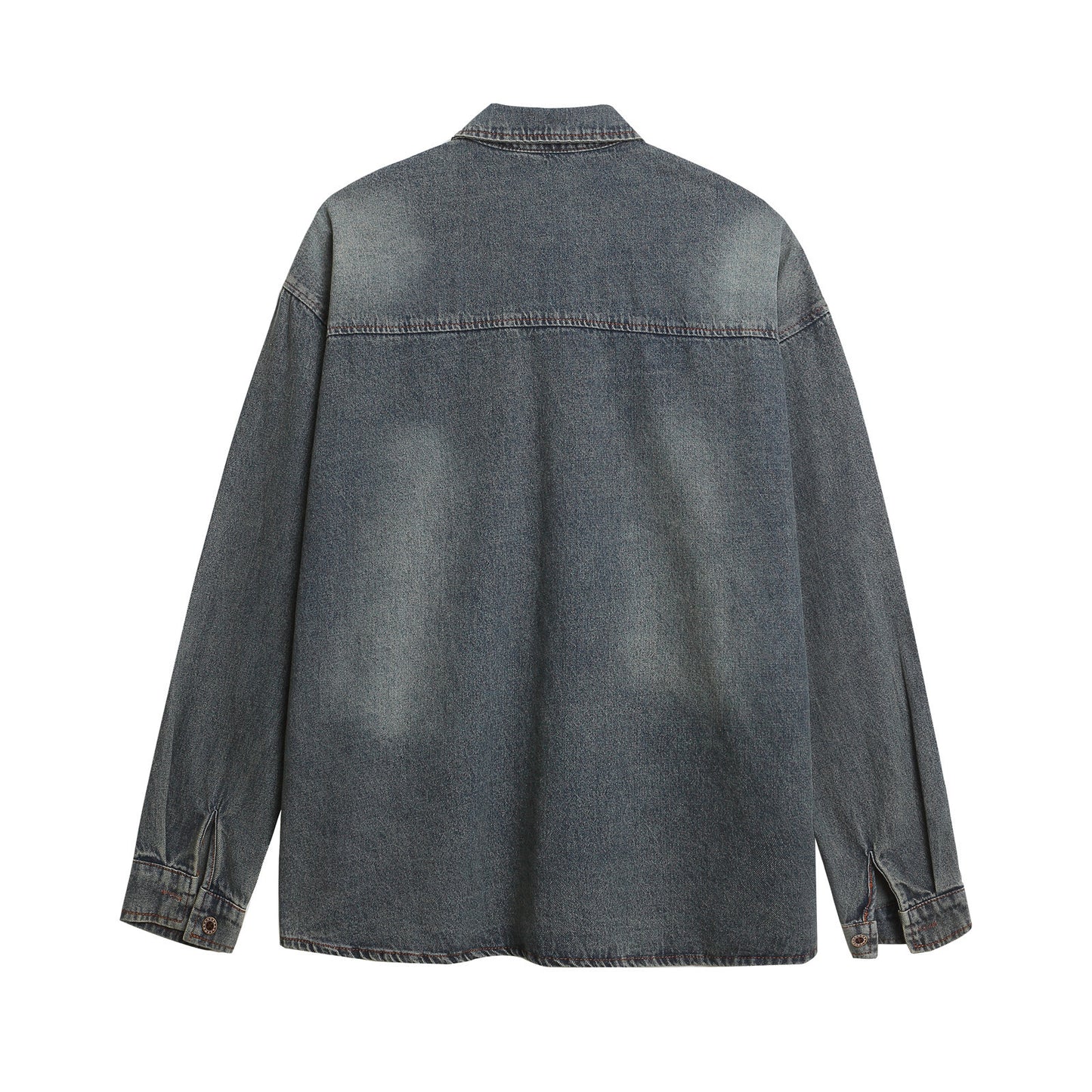 𝔼mbro 𝕊hirt𒉽2025秋冬水洗做舊牛仔寬鬆襯衫M-19