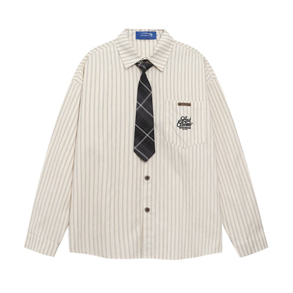 𝔼mbro 𝕊hirt𒉽2025秋冬領帶系列簡約襯衫外套IN-87