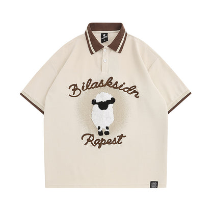Polo Shirt𒉽美式復古綿羊翻領POLO衫JD-29
