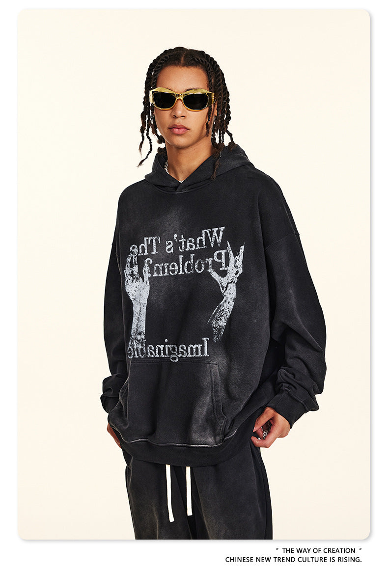 ♛𝔽𝕦𝕤𝕚𝕠𝕟 𝔽𝕠𝕔𝕦𝕤 ♛2025秋冬高磅復古水洗印花帽T 555